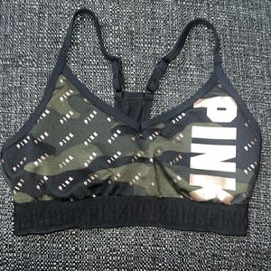 Pink sports bra